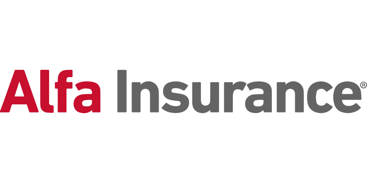 Insurance alfa car commercial logo